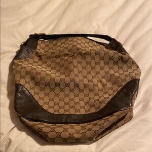 Gucci Tan and Brown Monogram Tote